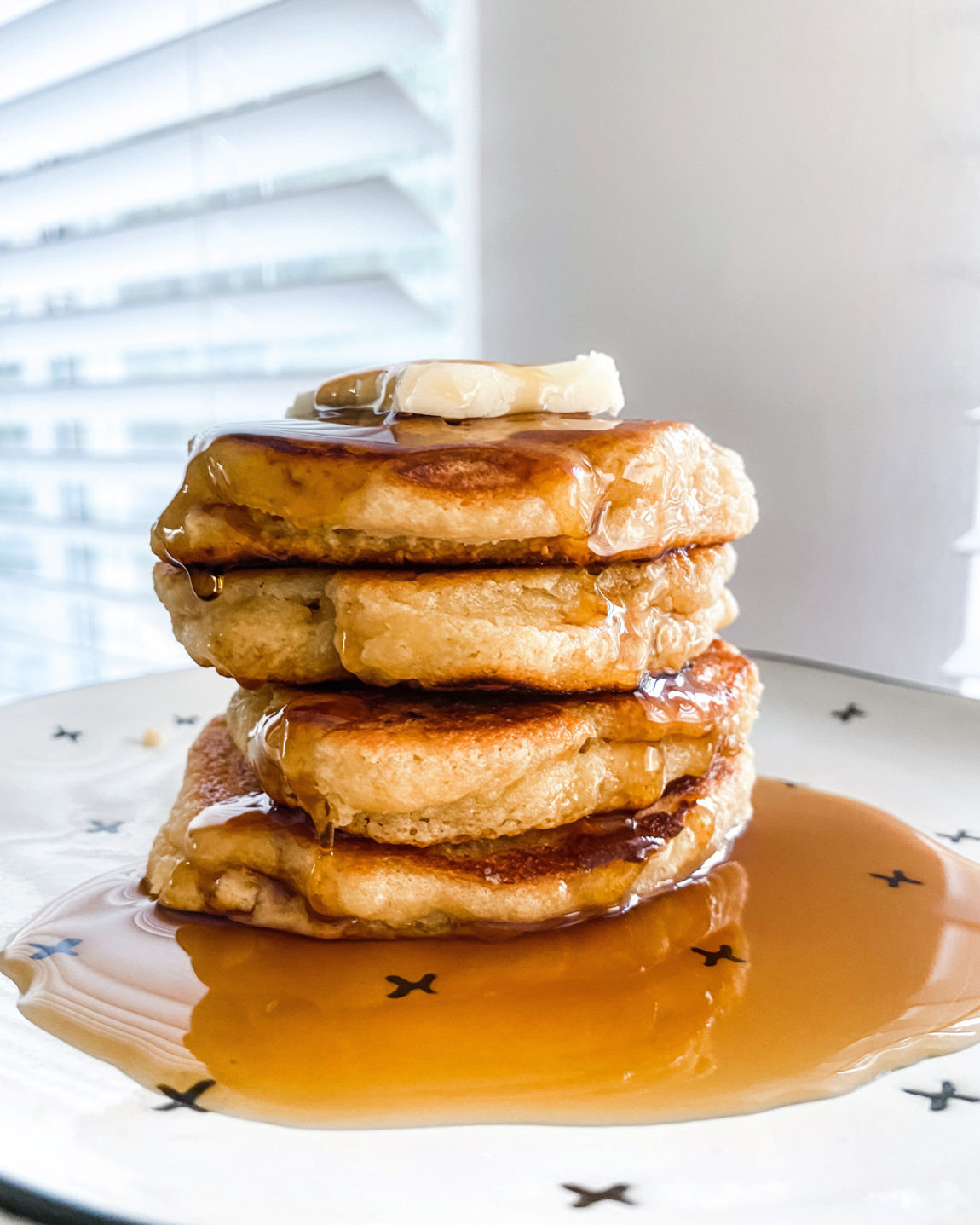 Paleo Pancake stack top with butter